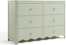 Storkcraft Casablanca 6 Drawer Dresser (Sage) – GREENGUARD Gold Certified, Dresser for Nursery & Kids' Bedroom, Safety Interlocking Drawer System, and Easy Assembly with Pre-Installed Tracks