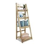 Babion Wood Ladder Shelf, 4-Tier Fo
