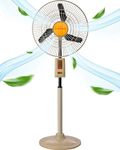 Almonard 18” (450mm) Mark-II Pedestal Fan - High Speed Stand Fan with 3 Speed Settings & Cast Aluminum Metal Blades - 90 Degree Oscillating Pedestal Fan with Adjustable Fan Height & Tilt - Ivory