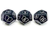 Hedral MTG D12 Spin-Down Loyalty Counter Dice 3 Die Set Black - Magic: The Gathering TCG CCG Planeswalker