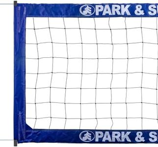 Park & Sun Sports Regulation Size Indoor/Outdoor Professional Volleyball Net with Steel Cable Top and Bottom, Blue