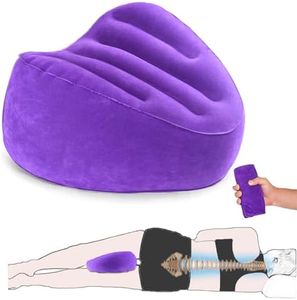 Knee Pillow for Side Sleepers, Leg Pillow for Side Sleeping Velvet Soft Fabric, Inflatable Travel Pillow for Thigh Sleep Support, Side Sleeper Pillow Between Legs for Hip Sciatica Back Pain Relief