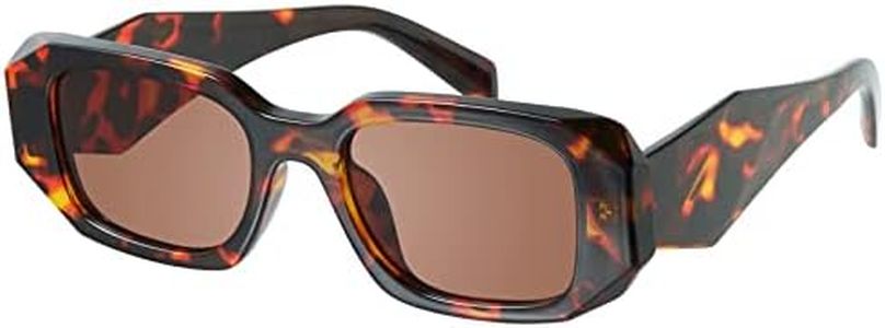 mosanana Trendy Rectangle Sunglasses for Women Men-Goulding, C2-tortoise, Small