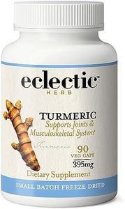 Eclectic Institute Raw Freeze-Dried Turmeric | US Grown | Vegetarian, Non-GMO, Gluten Free | 90 CT (395 mg)