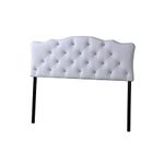 Baxton Studio Wholesale Interiors Rita Modern and Contemporary Faux Leather Upholstered Button-Tufted Scalloped Headboard, Full, White