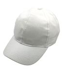 Zacharias Girl's Cotton Adjustable Plain Solid Baseball Cap (White_Free Size) (Pack of 1)