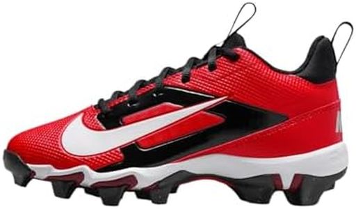 Nike Alpha Menace 4 Shark Big Kids' Football Cleats (FQ4012-600, University Red/Metallic Silver/Team Red/White) Size 4