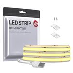 BTF-LIGHTING FCOB USB LED Strip 2m 320LEDs/m Natural White 4000k COB FOB LED Strip DC5V Without Dimmer RA>90 Flexible High Density for TV PC Backlight Bedroom DIY Interior Decoration