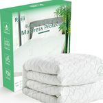 Twin XL Waterproof Mattress Protector 2 PACK Washable Mattress Padded Cover Rayon Bamboo Fitted Bed Protection Noiseless Plastic Back School Bed Pad Deep Pocket Up 18“ Soft&Breathable for College Dorm