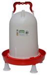 Supa Deluxe Heavy Duty Poultry Water Drinker, 12 Litre Premium Quality Drinker, Red and White, Made In The UK