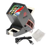 CAICOME Porta Slide PS-3 Slide Viewer, View 2x2 in. Slides, 35mm Film Strips & Negatives, LED Viewing light, 4 in. Screen, 3x Magnification w/Cleaning Cloth, USB Power Cable included