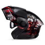 Steelbird SBA-8 Roar ISI Certified Flip-Up Helmet for Men and Women with Inner Smoke Sun Shield (Large 600 MM, Glossy Black with Smoke Visor)