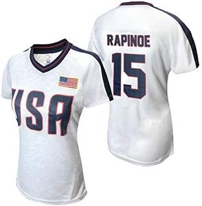Icon Sports USWNTPA T Shirt – Official U.S. Women’s National Soccer Team Players Association USA Flag Football Tee Top, Megan Rapinoe, Small
