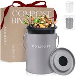 FINESSY Indoor Compost Bin Kitchen Counter Odorless, Countertop Compost Bin with Lid, Kitchen Compost Bin Countertop, Kitchen Compost Bin, Compost Bucket with Lid for Kitchen, Composting Bin Kitchen