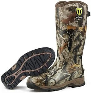 TIDEWE Rubber Hunting Boots, Waterproof Insulated Next Camo G2 Warm Rubber Boots with 7mm Neoprene, Sturdy Outdoor Hunting Boots for Men (Size 12)