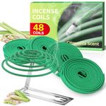 STRN Citronella Coils 2 X 24 Incense Coil Per Box Including 2 Holder, Natural Lemongrass Thin Coils for Backyards Indoor or Outdoor