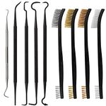 runnerequipment Rifle Brushes & Picks, Rifle Cleaning Tools Set, Brass Steel Nylon Bristle Brushes, Stainless Steel Picks For Rifle Cleaning And Maintenance