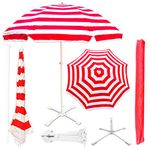 RAINPOPSON Big Size 7 Feet Cantilever Garden Umbrella Waterproof UV Protection Outdoor Patio Sun Shade with Stand