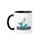 3dRose Funny Pinhead Bowling Sports Design-Two Tone Mug, Ceramic, Black/White, 10.16 x 7.62 x 9.52 cm