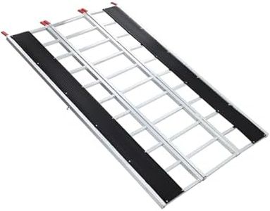 Snowmobile Loading Ramp, 1500Lbs Aluminum Tri-Fold Ramps with Ski Guides for Snowmobile, 85" x 54" Foldable Ramp with Straps for ATV, UTV, Lawn Tractor, Motorcycle, Truck & Trailer