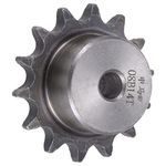 sourcing map 14 Teeth Sprocket Type B Single Strand 1/2" Pitch, 10mm Bore A3 Carbon Steel for ISO 08B