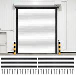 Roll up Door Brush Seal,10 x 10ft Garage Door Brush Seal Kit, 3" High-Density Nylon Brush with Aluminum Track, Easy Mounting, Complete Top and Side Seal Set for Warehouse/Commercial