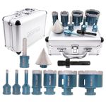 MINLAYCUT Diamond Core Drill Bits Set - 10pcs Tile Hole Saw Kit 6/8/10/25/35/50/65mm with 2" Diamond Beveling Chamfer Bits for Porcelain Ceramic Tile Granite Marble