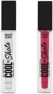Soap & Glory Cool The Shots Plumping Lip Gloss Duo – Clear (4ml) & Pink Punch (4ml) – Hydrating & Cooling Lip Plumpers with Menthol & Vitamin E – High Shine, Vegan & Cruelty-Free