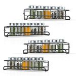 WINSOME Wall Mounted Spice Rack for Inside Cupboard Spice Organiser Single Tier Spice Storage Racks Kitchen & Pantry Shelf for Spices and Condiments Spice Jars | Pack of 4