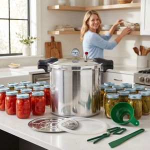 All American 25L Pressure Canner Cooker – Induction Compatible, Aluminum & Stainless Steel, 13 PSI Gauge