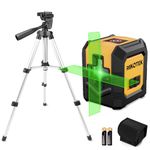 Nikotek Green Laser Level with Tripod, Self-Leveling Bright Green Beam Horizontal and Vertical Cross Line Laser for Home Decoration DIY etc.Carrying Pouch Battery&Tripod Included