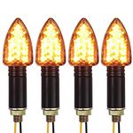 Justech 4PCs Turn Signal Light Universal Waterproof Motorcycle 15LEDs Turn Signal Indicator Amber Light for Motorcycle Motorbike