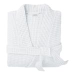 Allure Bath Fashions Unisex Bathrobe Lightweight Textured Waffle Robe - Soft Hotel Spa Dressing Gown, Kimono (Large/Extra Large, White)