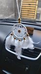 Manka Atado Handmade Dreamcatcher: Small Size, White Color (Perfect for Home Decor, car Hanging, Office Decor or can be Given as Gift) 23 cm Long, 7 cm Ring, 15 cm breadth