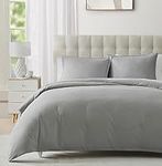 Duvet Cover Twin Size Set - 1 Duvet Cover with 1 Pillow Sham - 2 Pieces Comforter Cover with Zipper Closure - Ultra Soft Brushed Microfiber, 68 X 90 Inches (Twin/Twin XL, Silver Grey)