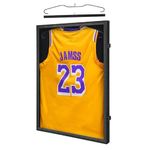 KCRasan Jersey Frame Display Case - Jersey Display Case - Large Lockable Frames Shadow Box with UV Protection for Baseball Basketball Football Soccer Hockey Sport Shirt, Black Finish, Black Locks