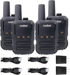 Radtel RT12 Rechargeable Walkie Talkies for Adults Long Range Handheld FRS Two Way Radio 16CH Handsfree VOX for Camping Hiking (4 Pack) (Black)