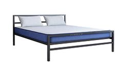 S. K. MODERN ART Small Double Size Metal Platform Bed Without Mattress (4 X 6 Feet, Matte Black)