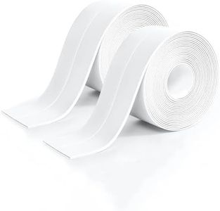 Caulk Tape, 10.5FT Peel and Stick Waterproof Seal Tape - No Tools No Mess Self-Adhesive Waterproof Tape for Toilet Bathtub Sink Tub Kitchen Countertop, Flexible PVC Strip Filler Caulking Tape