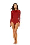 Hurley Women's Standard OAO Long Sleeve Retro Surf Suit, Cedar, Medium