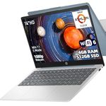 HP Student Laptop, 14" HD Display, AMD Athlon 7120, 4GB RAM, 512GB SSD, Windows 11 S Mode, 1080p Webcam, Wi-Fi 6, Moonlight Blue
