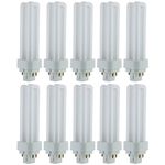 Sunlite 4100K Cool White Fluorescent 13W PLD Double U-Shaped Twin Tube CFL Bulbs with 4-Pin G24Q-1 Base (10 Pack)