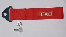 AUTO MT TRD RED Racing Tow Belt & Strap TRD Racing Premium RED Universal Front & Rear Tow Strap/Tow Hook Towing Belt (Nylon-1000 kg Pull Capacity)