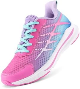DREAM PAIRS Boys Girls Shoes Kids Tennis Athletic Running Lace Up Walking DuraPlay Lightweight Sneakers for Little/Big Kid,Size 3 Little Kid,Purple/Pink,KKUMRS2509