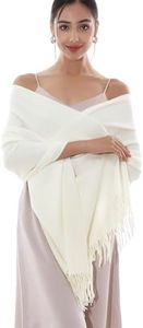 RIIQIICHY Winter Scarf for Women Ivory Pashmina Shawls Wraps for Evening Dresses Large Warm Soft Scarves