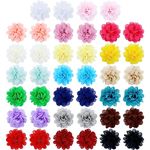 Cinaci 40 Pieces 5cm/2" Solid Chiffon Flower Hair Clips Barrettes Non Slip Floral Hair Pins Accessories for Baby Girls Toddlers Kids Teens