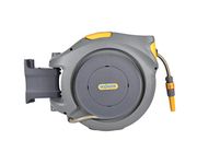 HOZELOCK - Auto Reel 20m wall-mounted hose reel: Easy to Install, Lock, Auto-rewind, Ready-to-use Reel With Nozzle, Fittings, Hozelock Hose and Accessories Included - 5 Year Guarantee* [2401 0000]