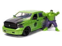 Jada Marvel 1:24 Dodge Ram 1500 Die-Cast Car & 2.75" Incredible Hulk Figure, Toys for Kids and Adults