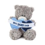 ME TO YOU Tatty Teddy Father's Day 'Best Daddy Ever' Bear 10cm - Official Collection FP401015, Grey, Blue, Navy Blue