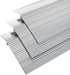 Aluminum Floor Transition Threshold Strip, 3pcs Set Doorway Edge Trim Suitable for Threshold Height Less Than 1.6 InchThreshold Ramps for Doorways, Wheelchairs, Door/Tile/Threshold Reducer (Silver)